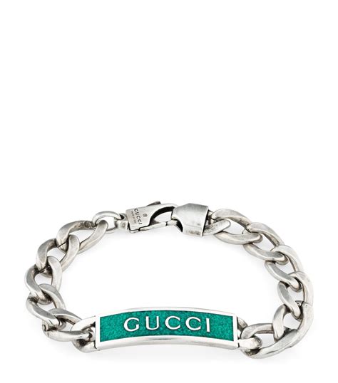 gucci logo silver bracelet